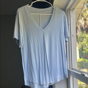 American Eagle Outfitters Light Blue Soft & Sexy V-Neck Tee